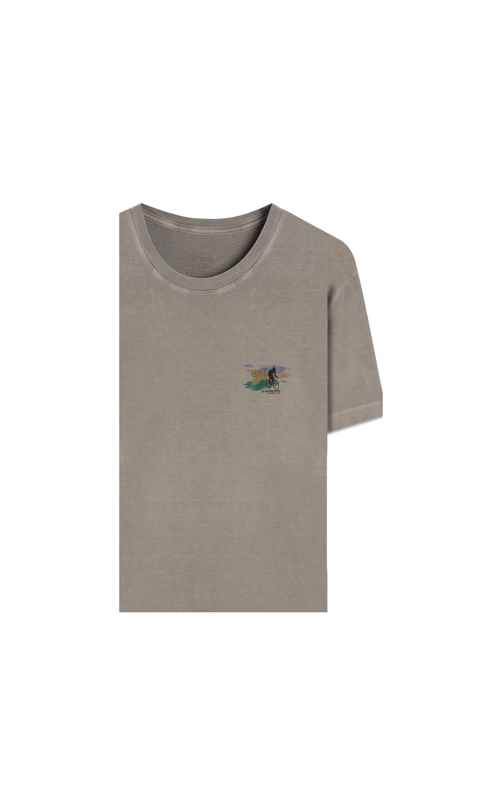 T-Shirt Mm Washed Mountain Bike Peito Castor