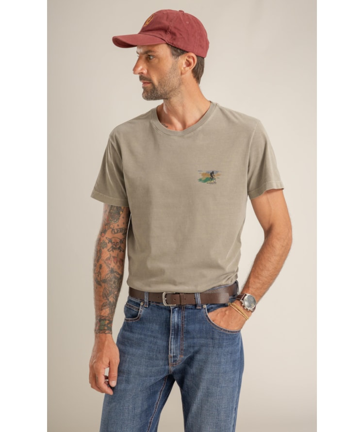 T-Shirt Mm Washed Mountain Bike Peito Castor
