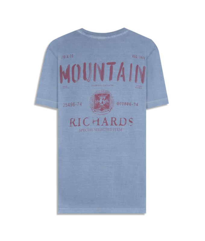 T-Shirt Mm Washed Mountain Costas Cinza Medio