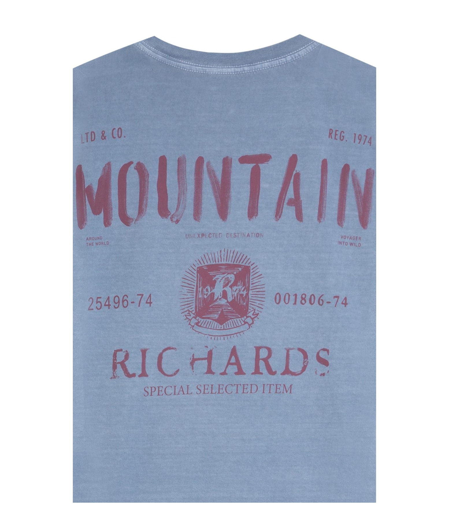 T-Shirt Mm Washed Mountain Costas Cinza Medio