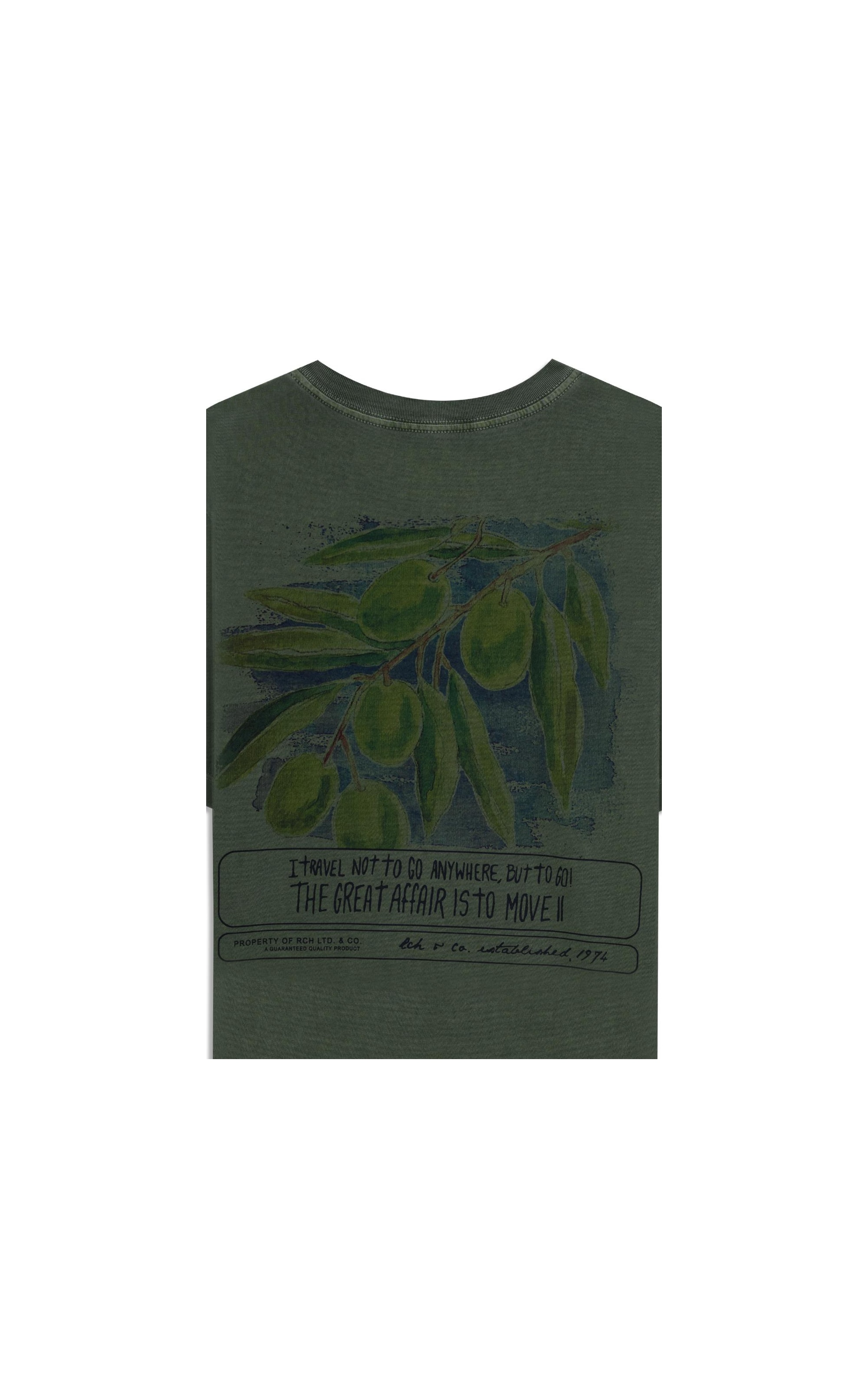T-Shirt Mm Washed Poster Olive Costas Floresta