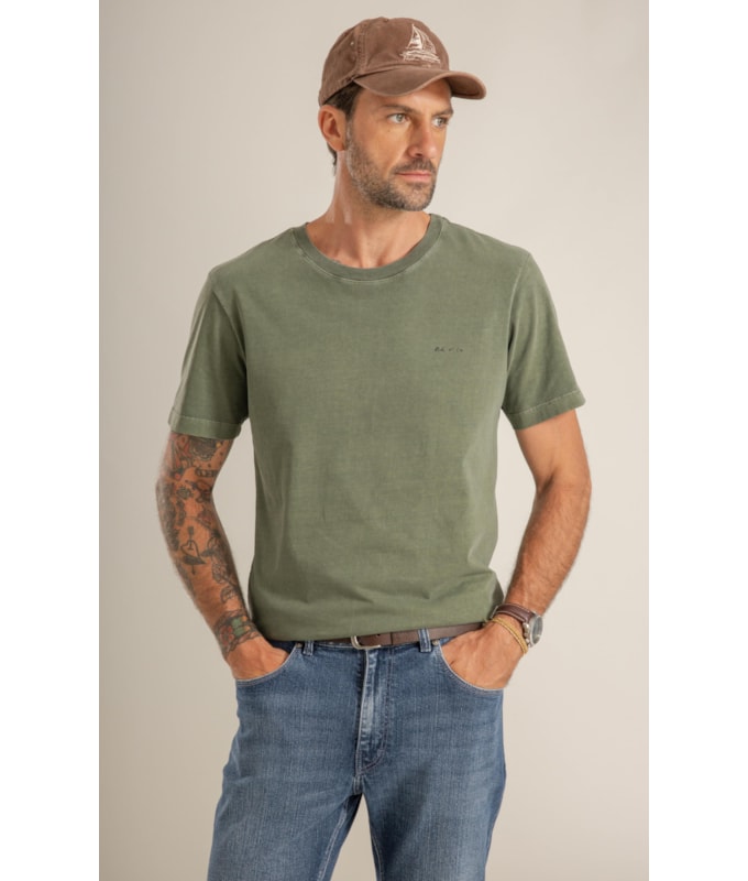 T-Shirt Mm Washed Poster Olive Costas Floresta