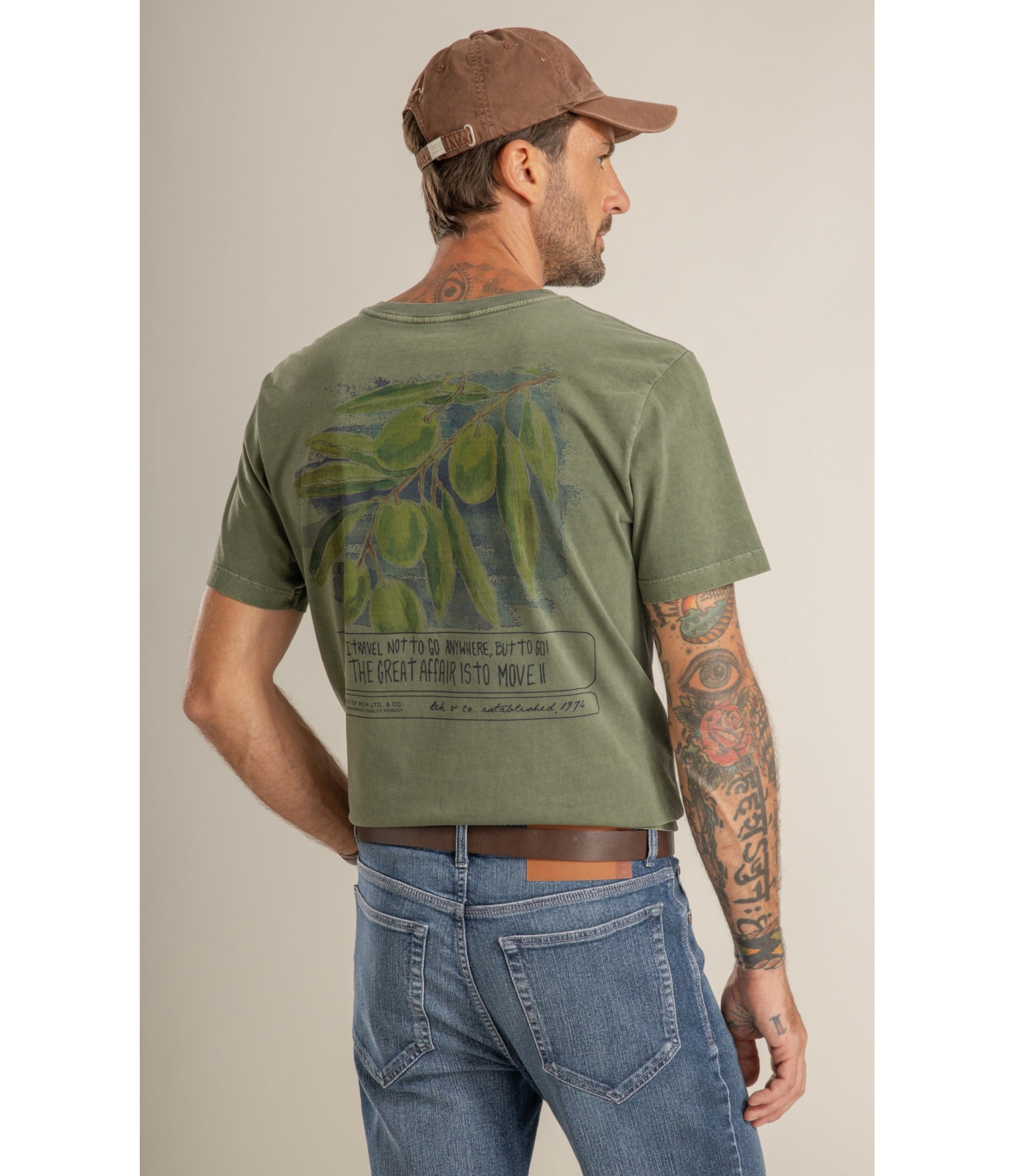 T-Shirt Mm Washed Poster Olive Costas Floresta