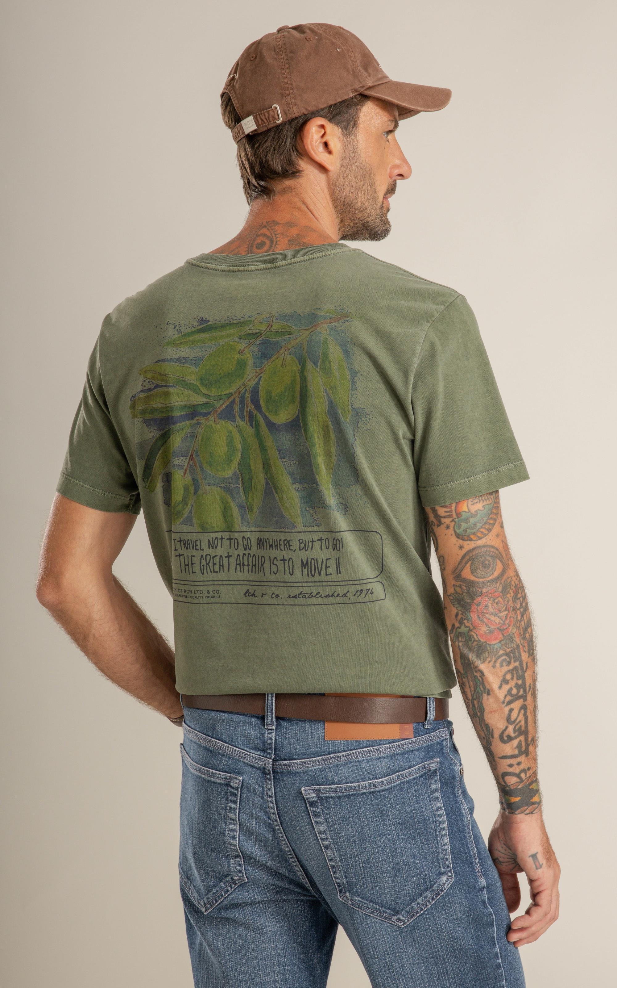 T-Shirt Mm Washed Poster Olive Costas Floresta