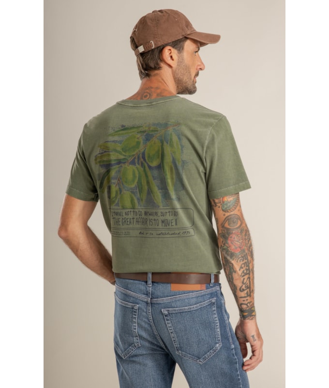 T-Shirt Mm Washed Poster Olive Costas Floresta