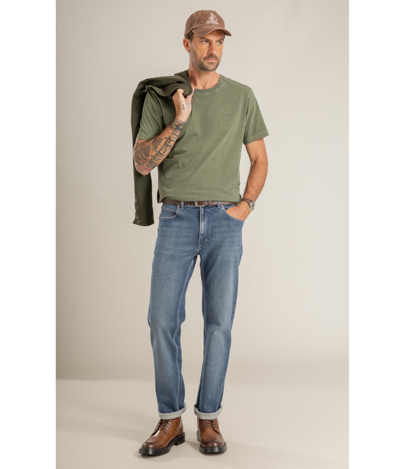T-Shirt Mm Washed Poster Olive Costas Floresta