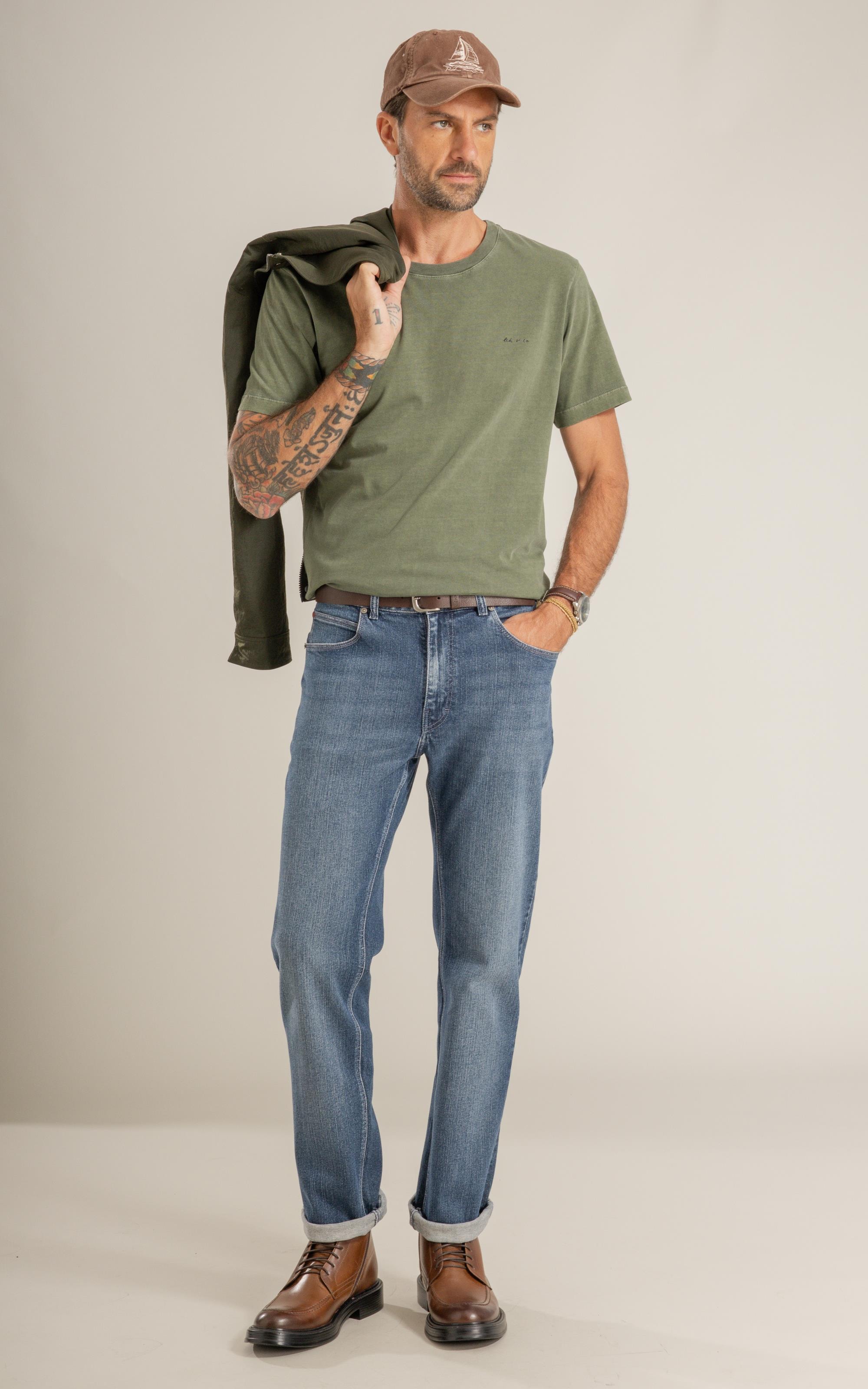 T-Shirt Mm Washed Poster Olive Costas Floresta