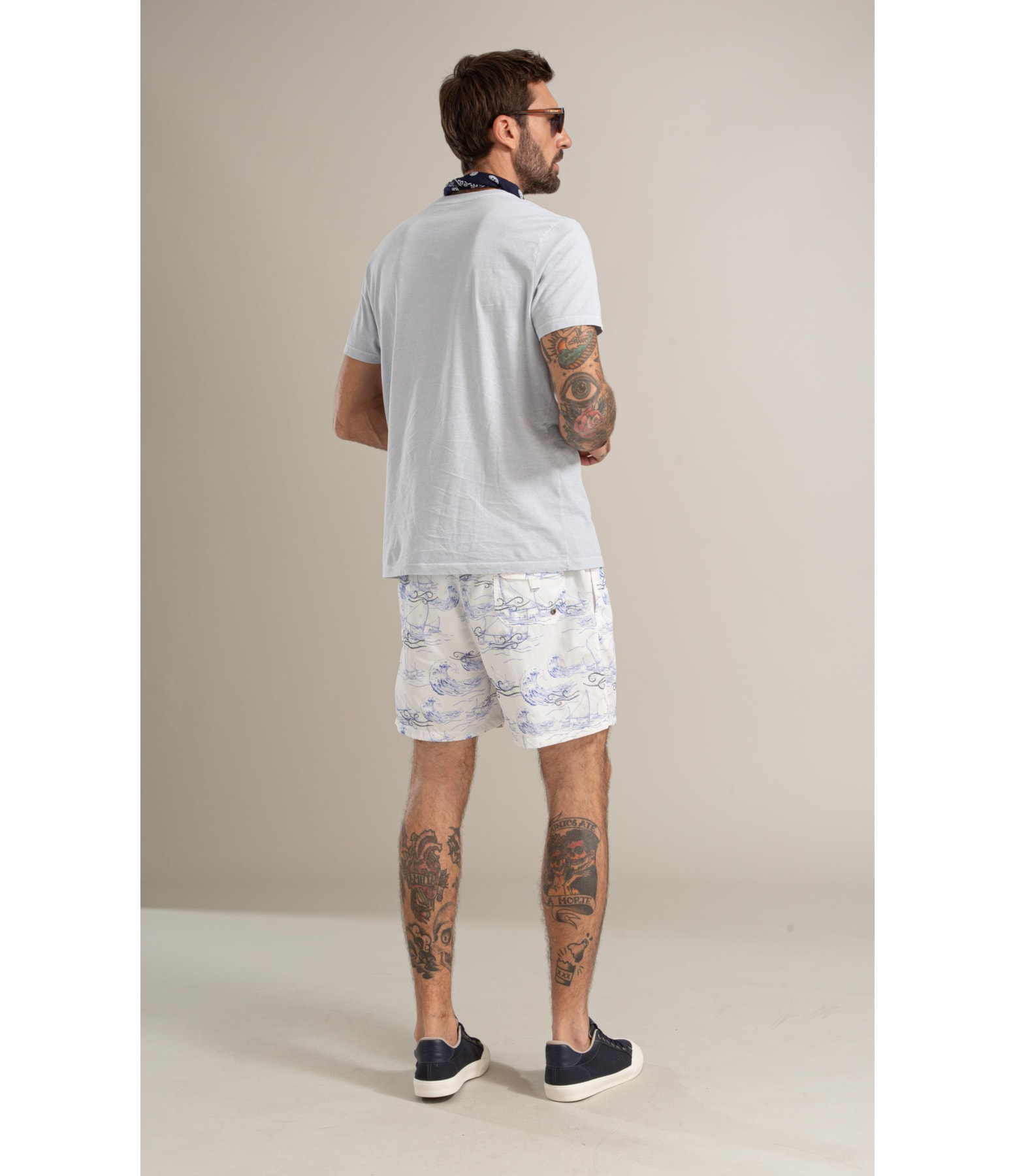 T-Shirt Mm Washed Richards Mar Bf Azul Claro