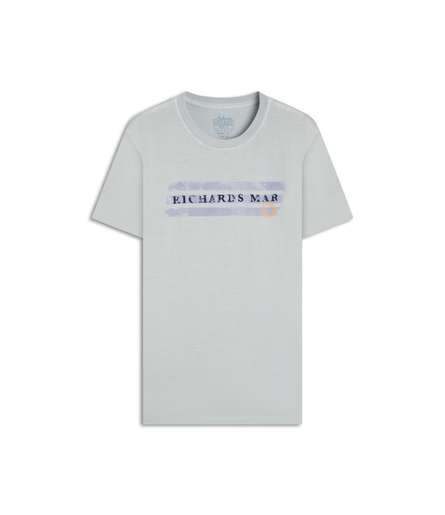 T-Shirt Mm Washed Richards Mar Bf Azul Claro