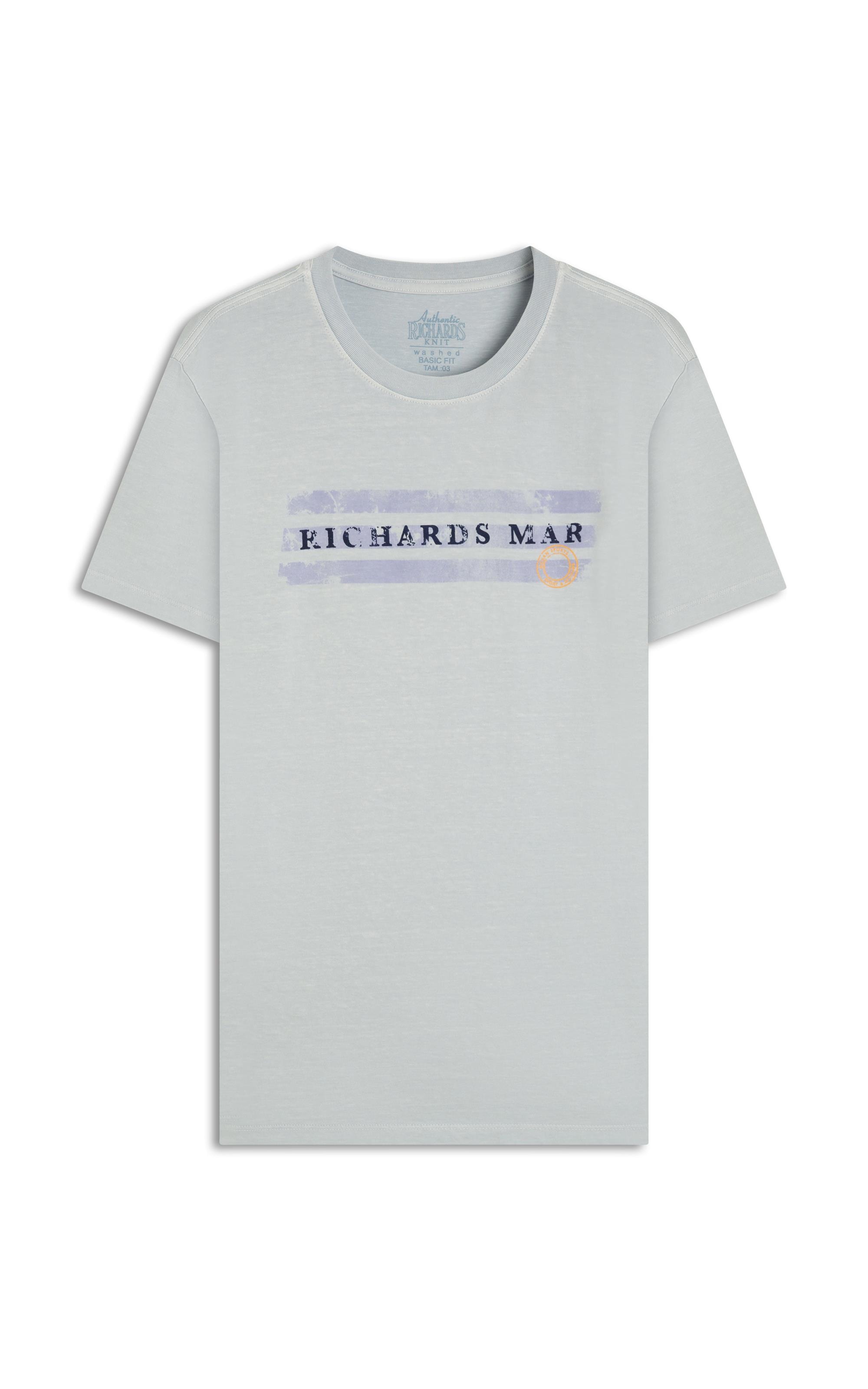 T-Shirt Mm Washed Richards Mar Bf Azul Claro