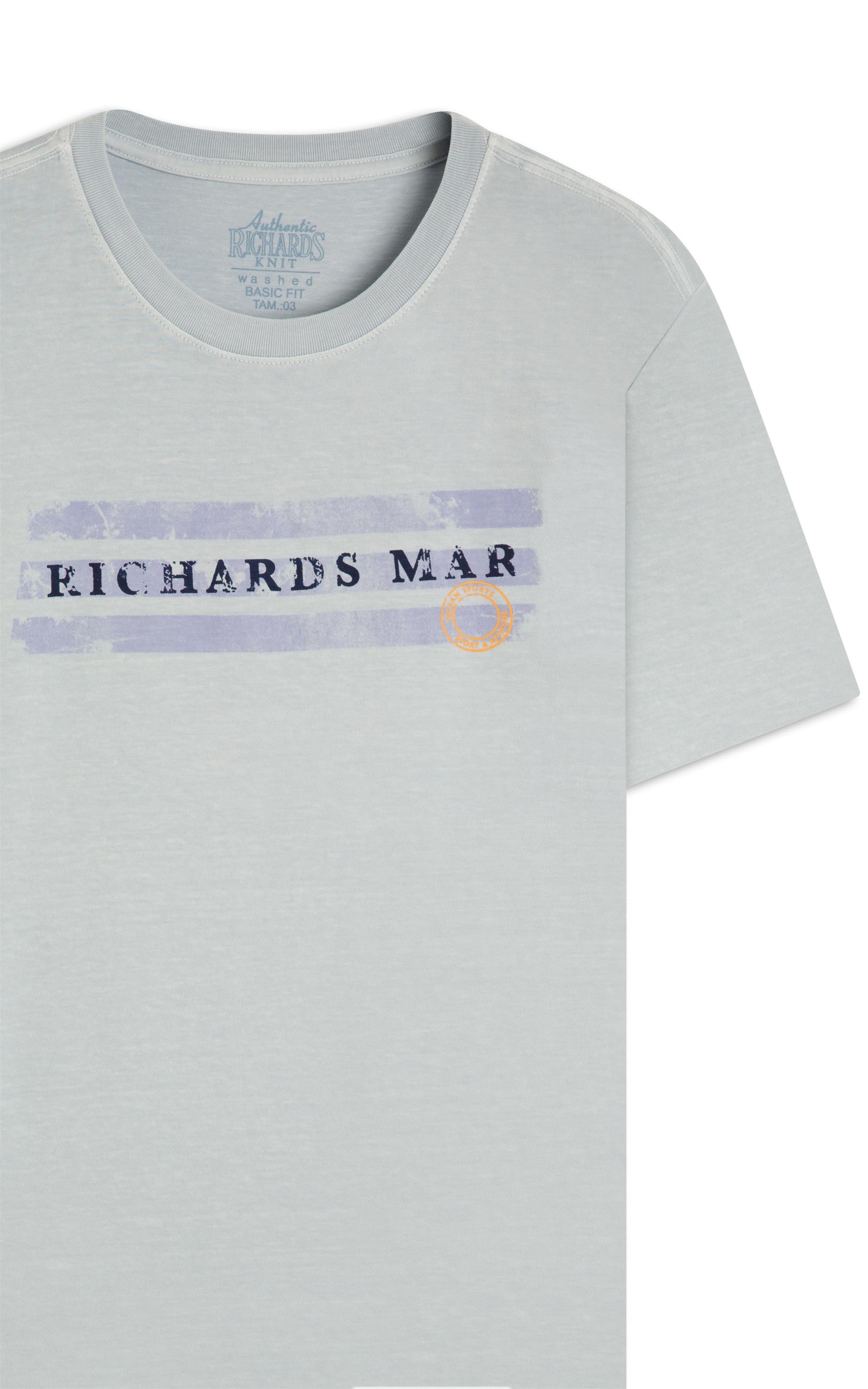 T-Shirt Mm Washed Richards Mar Bf Azul Claro