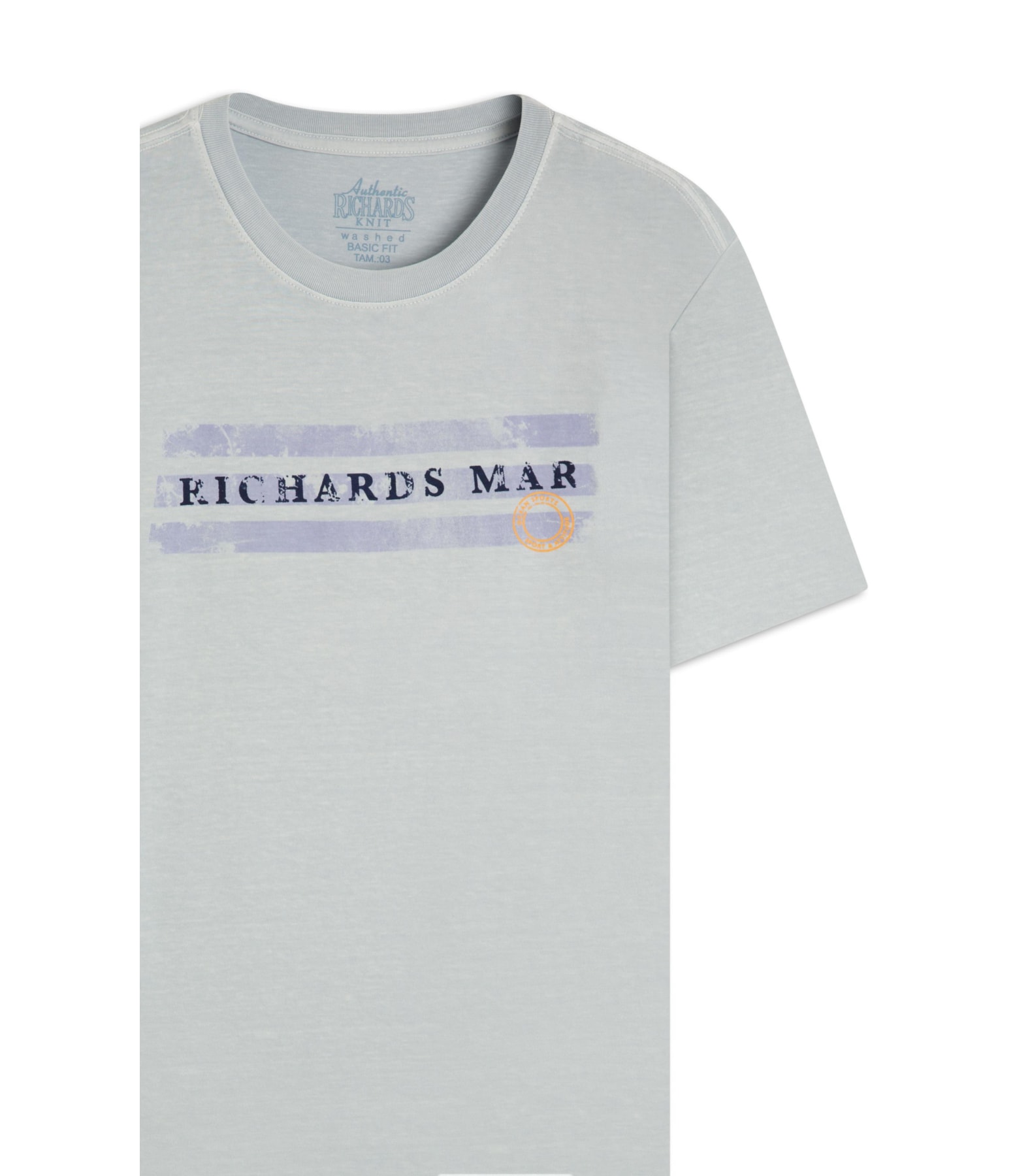 T-Shirt Mm Washed Richards Mar Bf Azul Claro