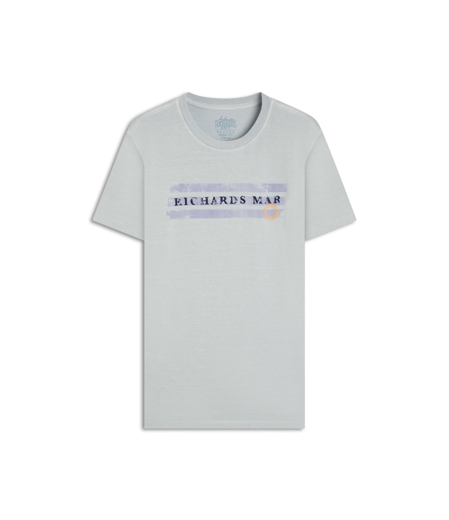 T-Shirt Mm Washed Richards Mar Bf Azul Claro