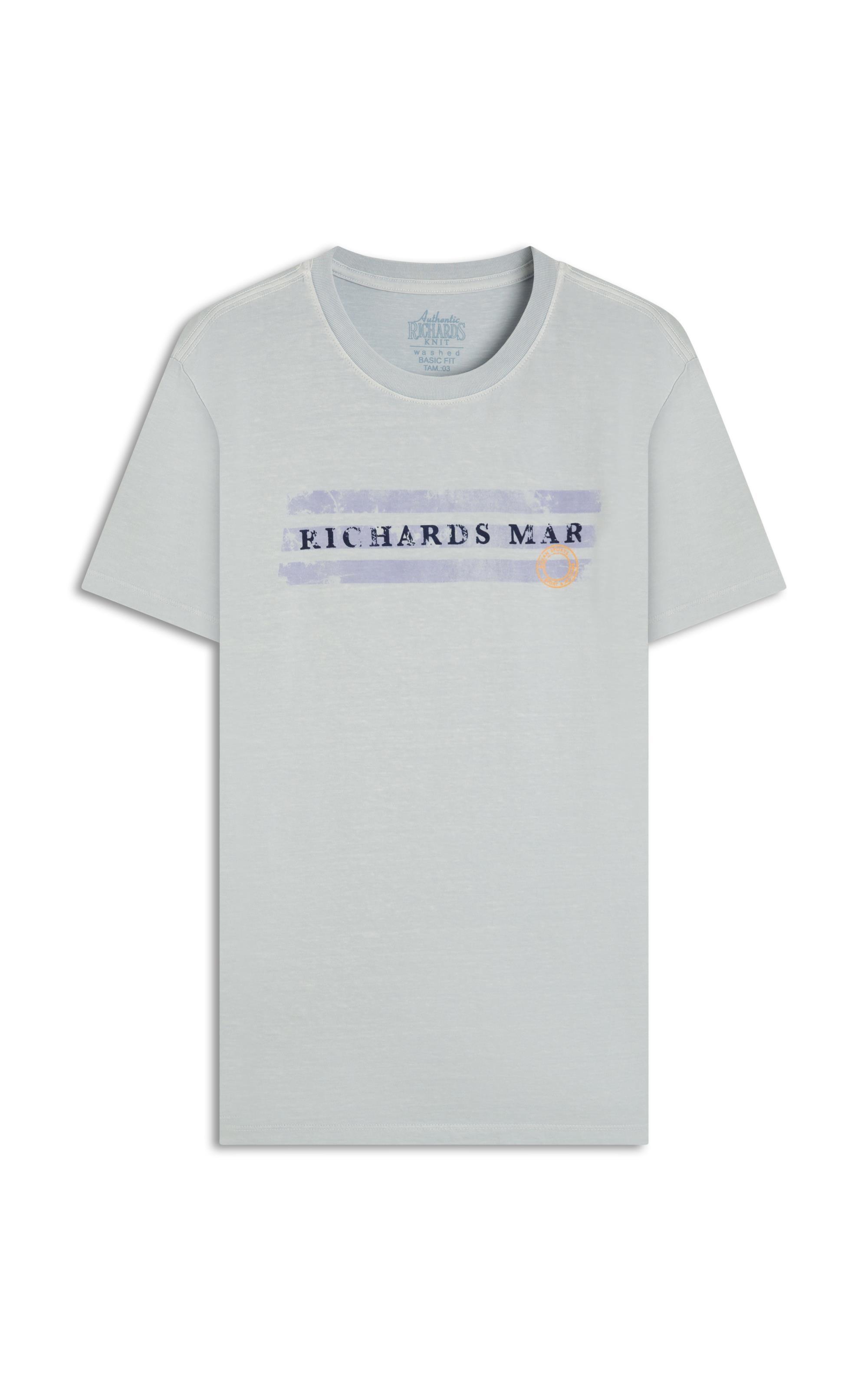T-Shirt Mm Washed Richards Mar Bf Azul Claro