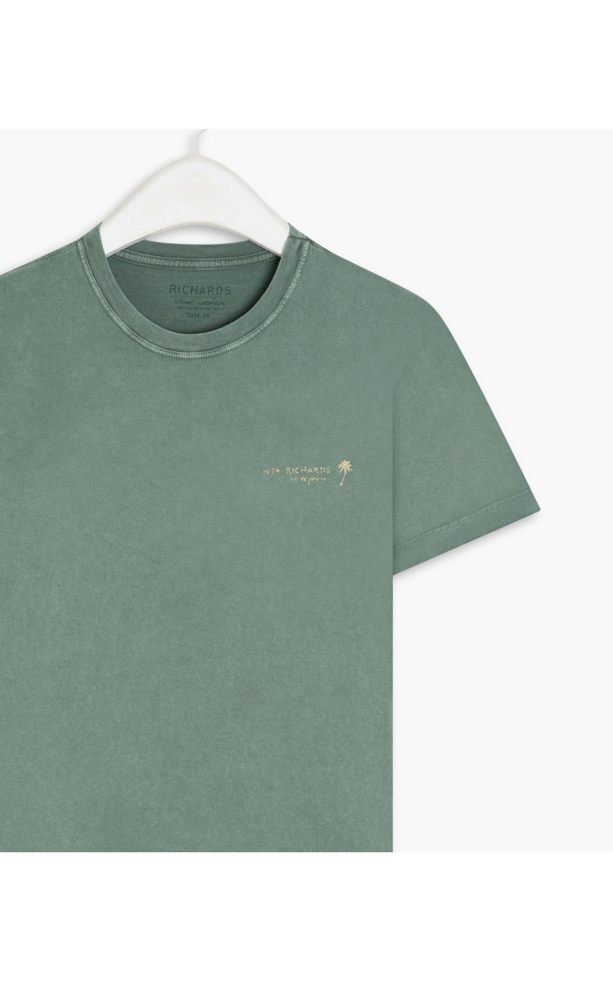 T-Shirt Mm Washed Rildy Verde Army