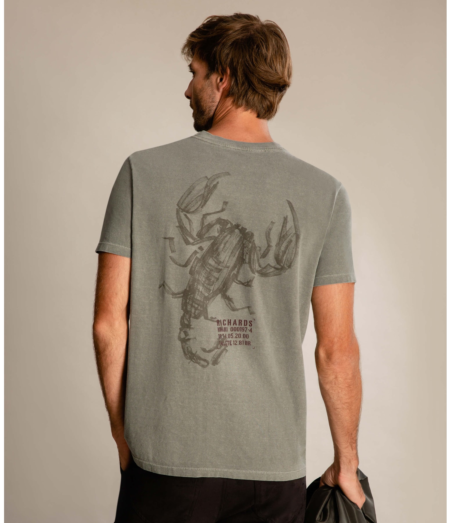 T-Shirt Mm Washed Scorpion Grafite