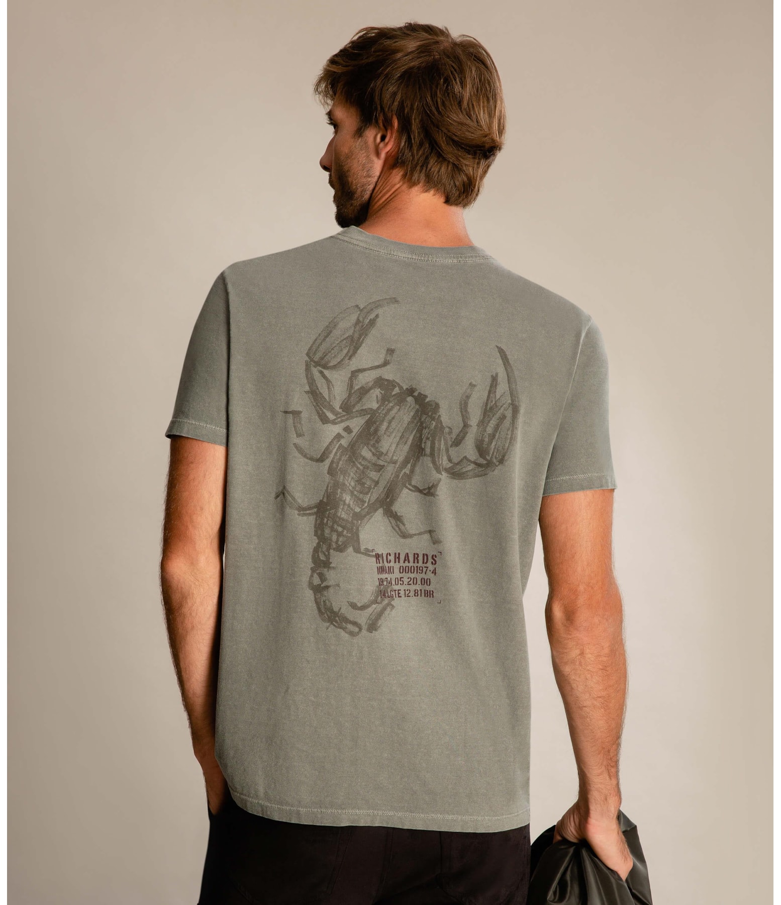 T-Shirt Mm Washed Scorpion Grafite