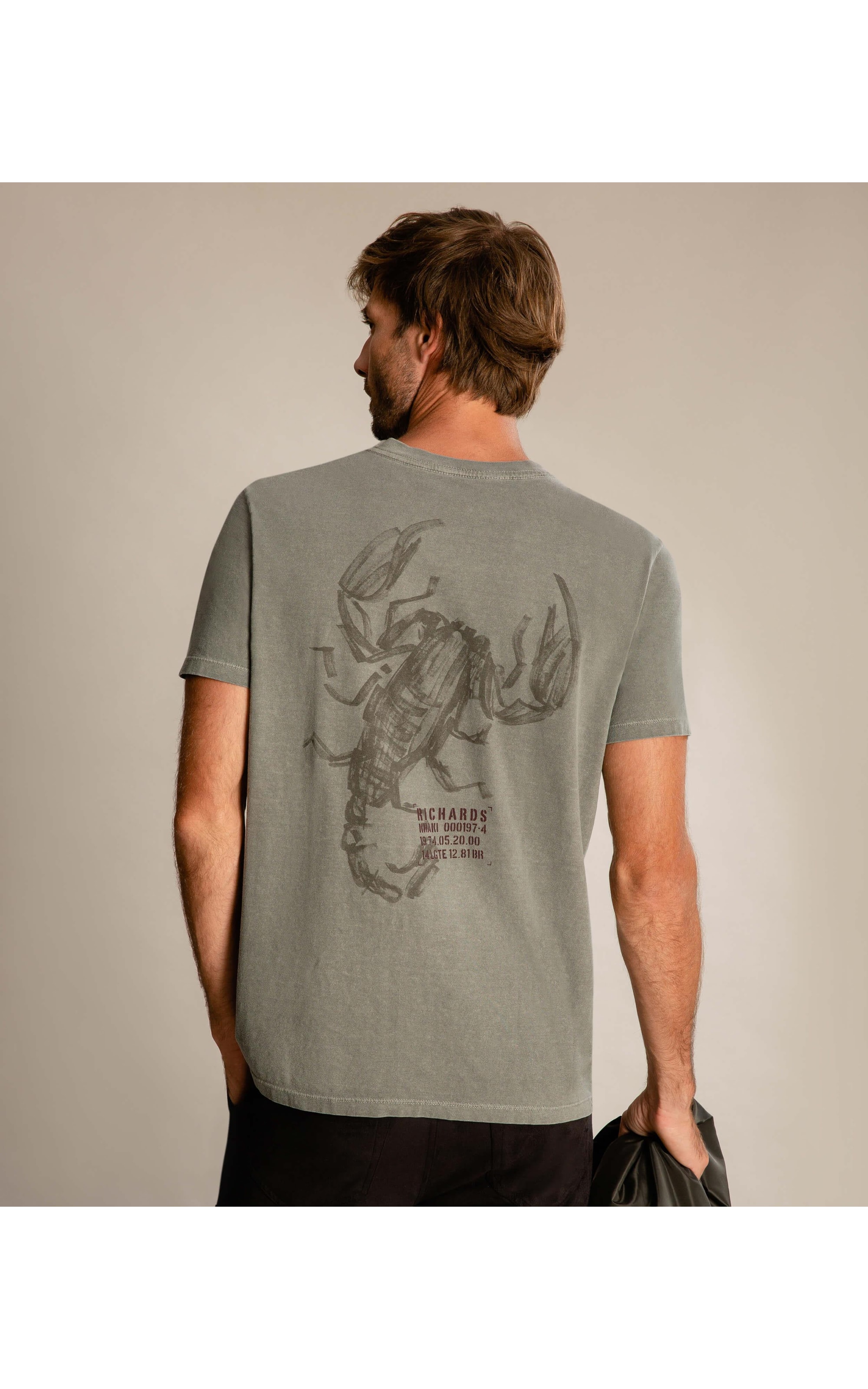 T-Shirt Mm Washed Scorpion Grafite