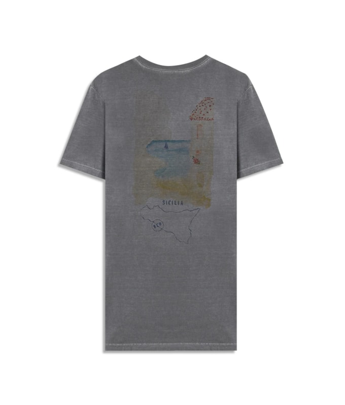 T-Shirt Mm Washed Spiaggia Cta Grafite