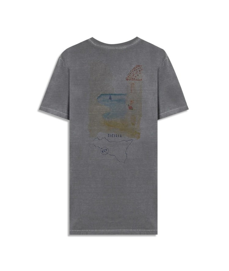 T-Shirt Mm Washed Spiaggia Cta Grafite