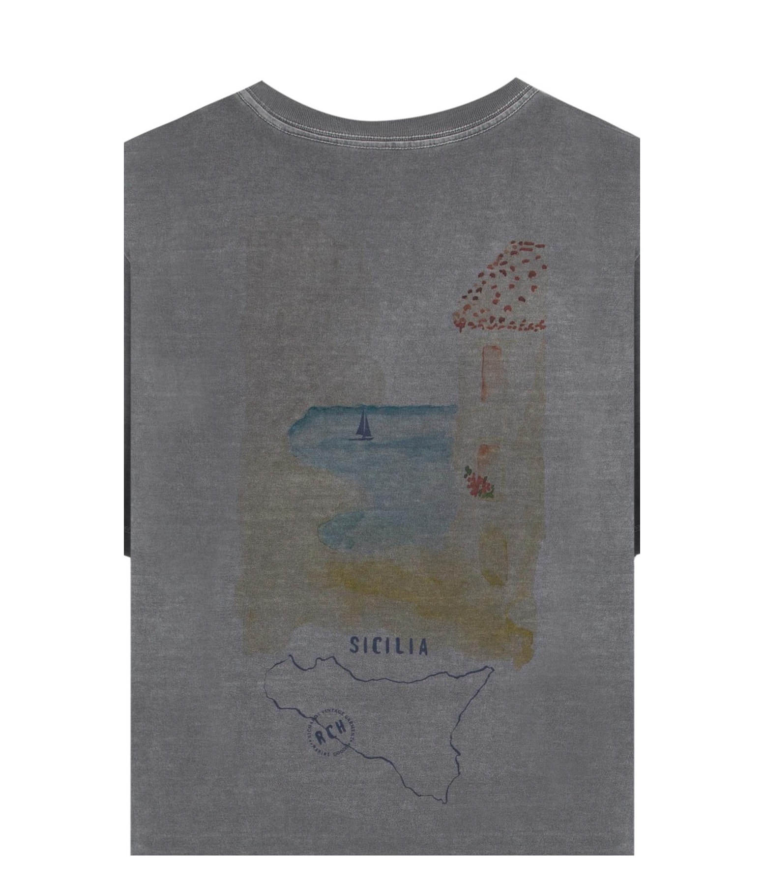 T-Shirt Mm Washed Spiaggia Cta Grafite