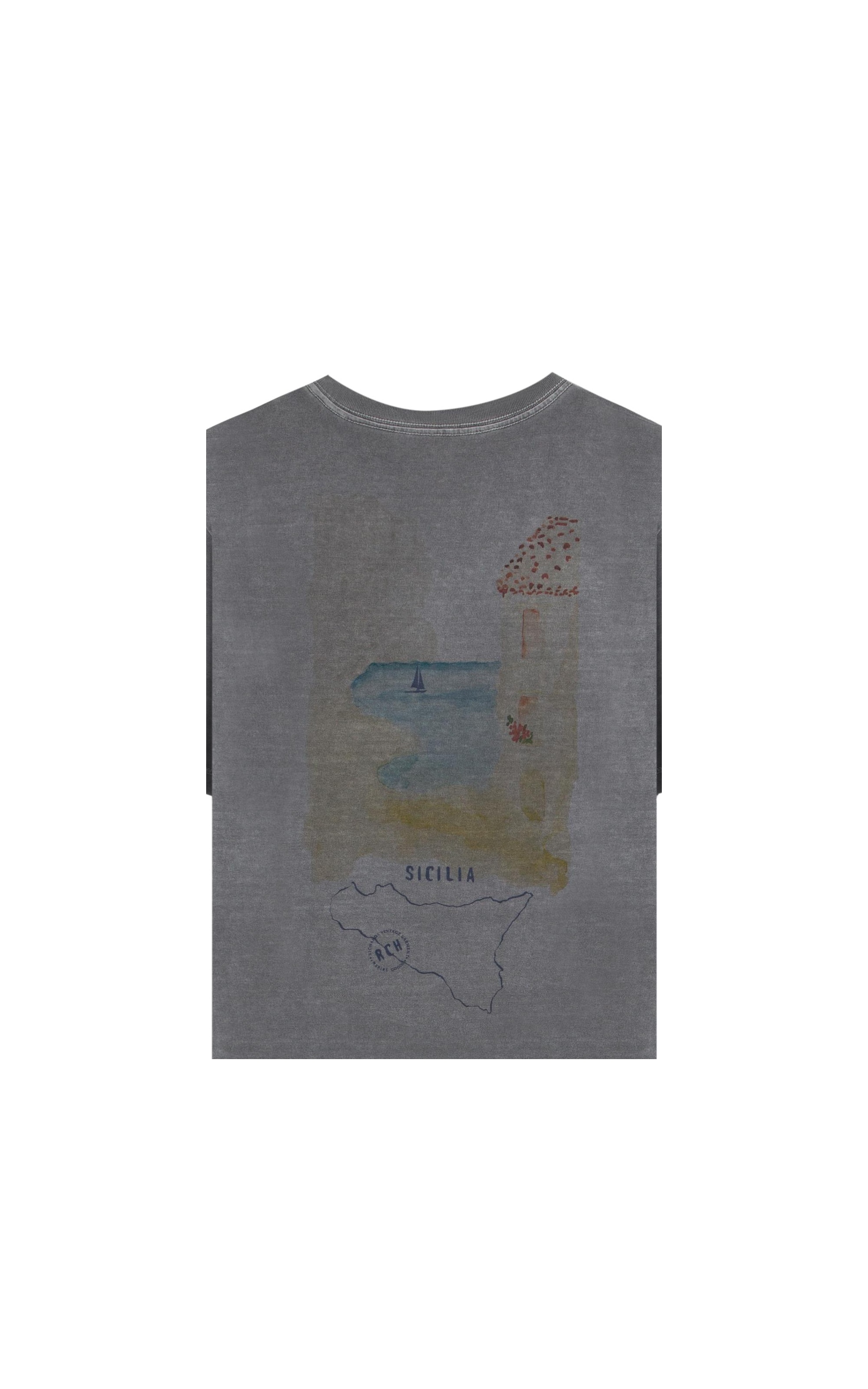 T-Shirt Mm Washed Spiaggia Cta Grafite