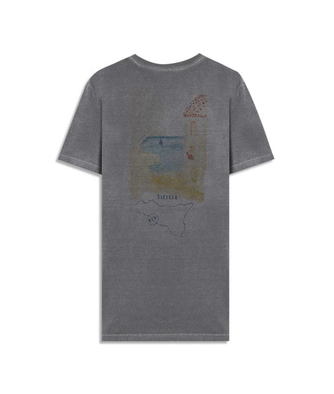 T-Shirt Mm Washed Spiaggia Cta Grafite