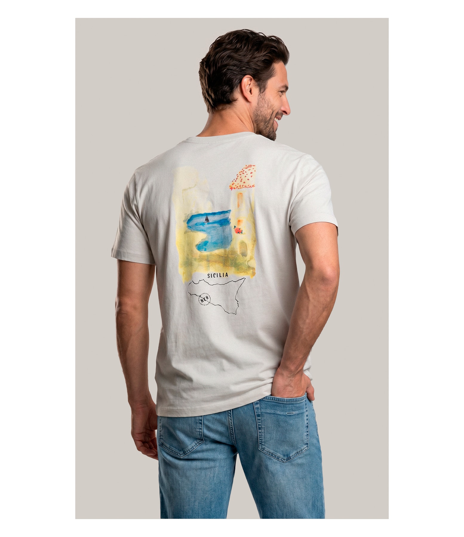 T-Shirt Mm Washed Spiaggia Cta Silver