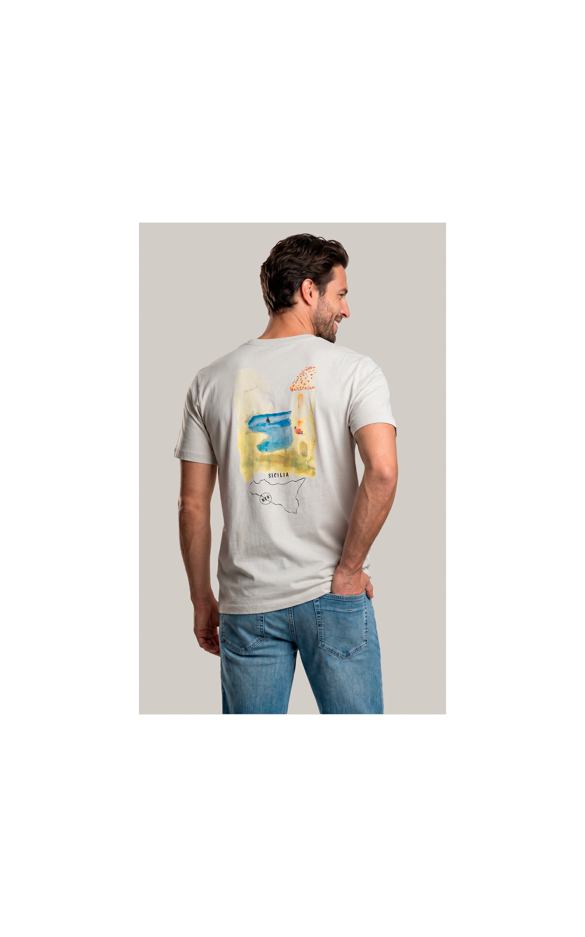 T-Shirt Mm Washed Spiaggia Cta Silver