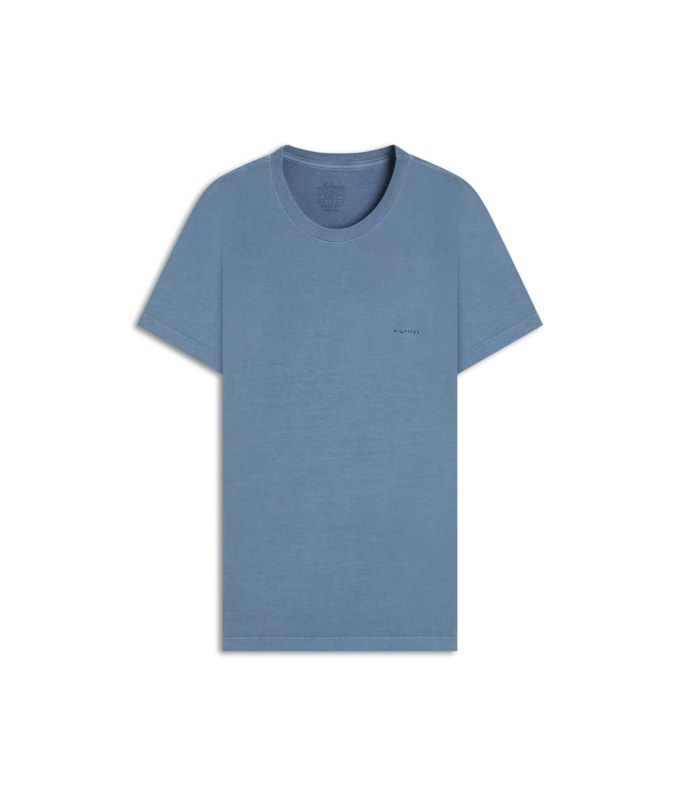 T-Shirt Mm Washed Veleiro Costas Bf Azul Medio