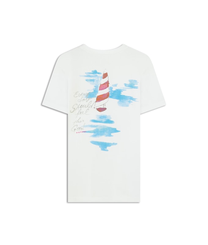 T-Shirt Mm Washed Veleiro Costas Bf Branco