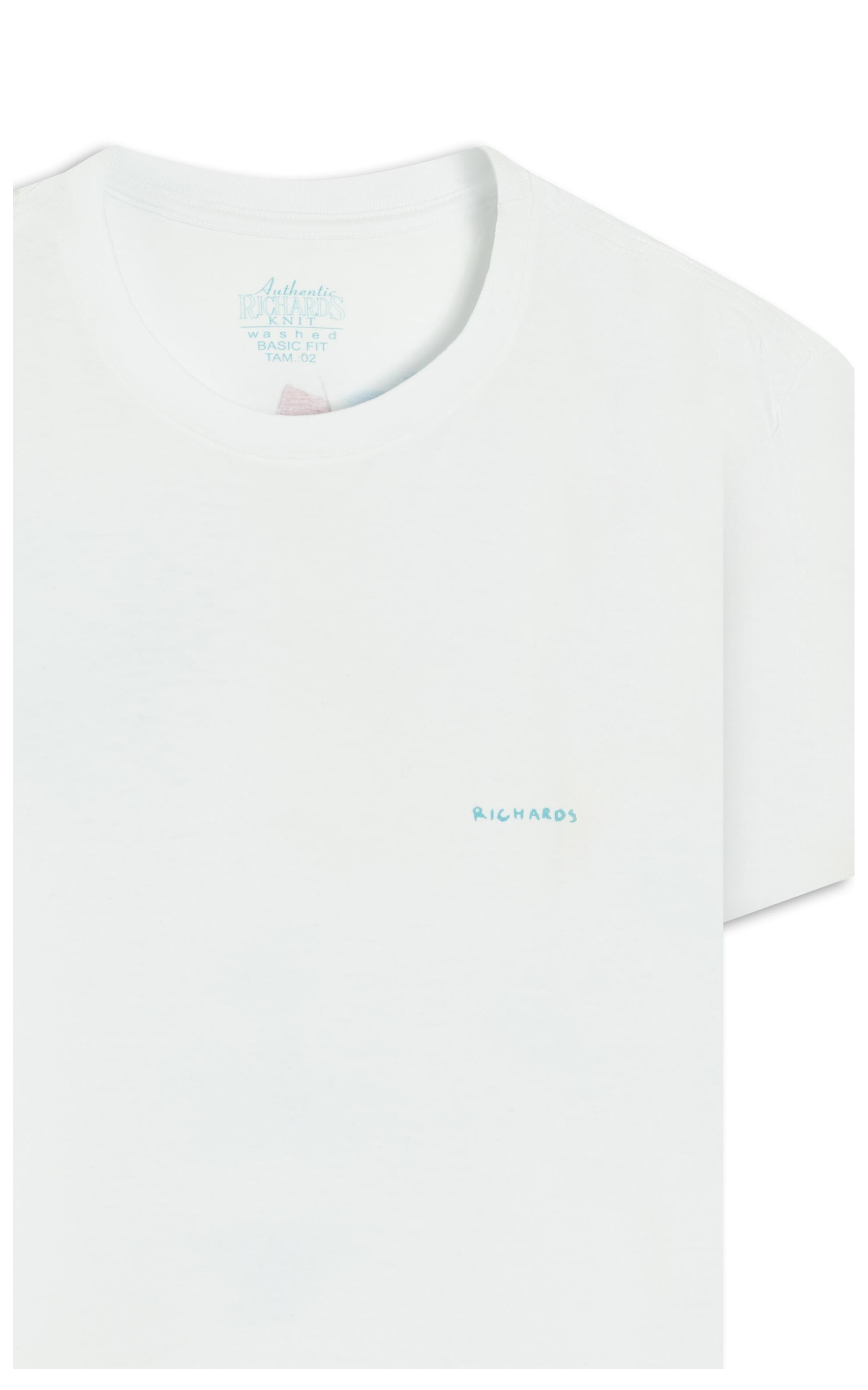 T-Shirt Mm Washed Veleiro Costas Bf Branco