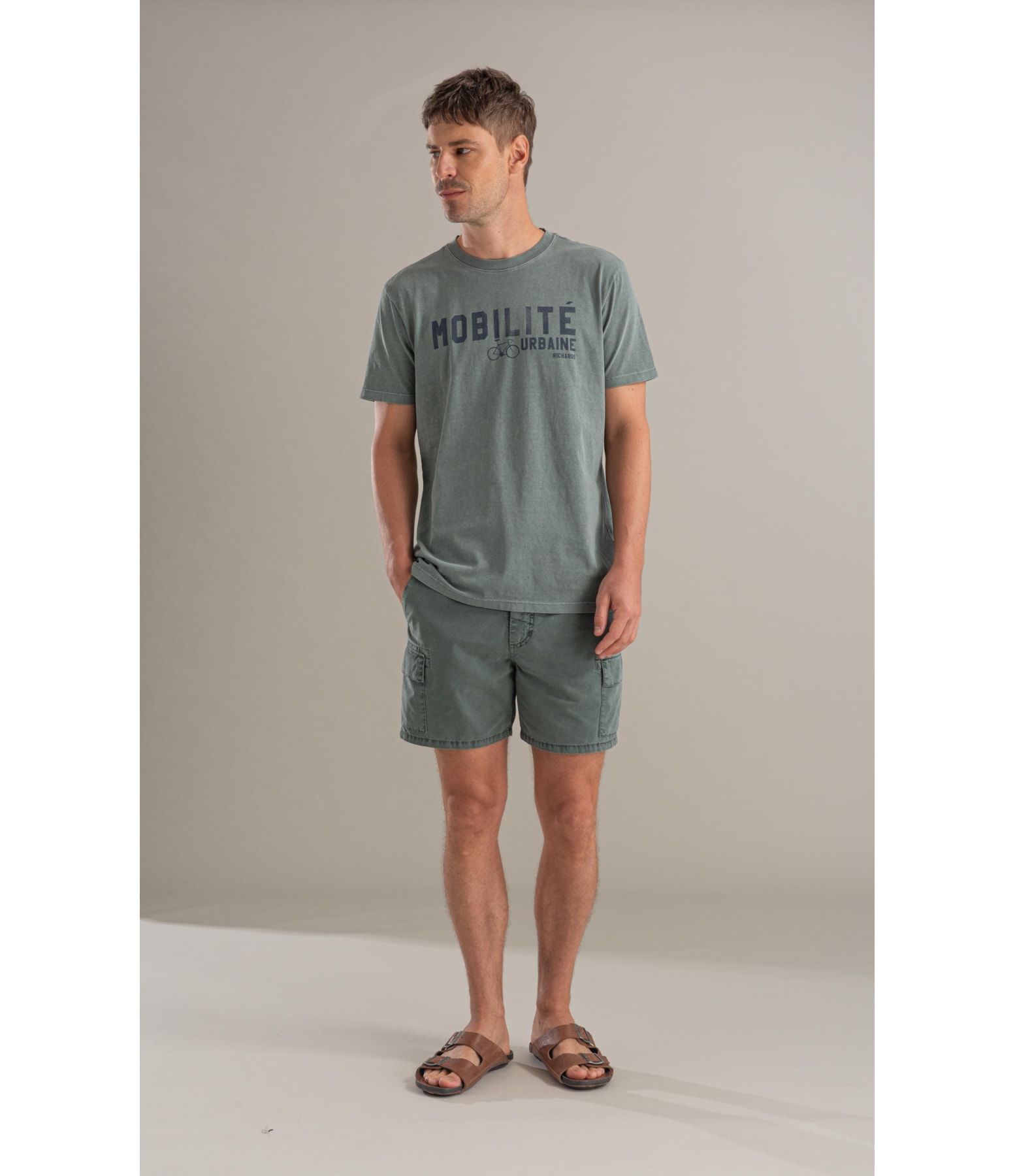 T-Shirt Mobilité Washed Mc Bf Verde Army