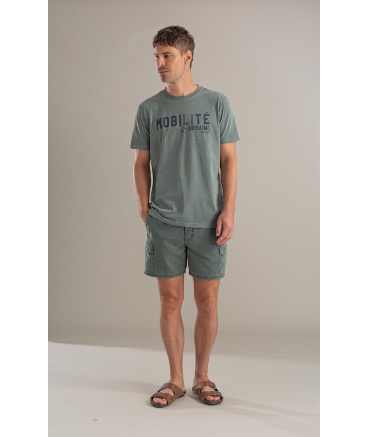 T-Shirt Mobilité Washed Mc Bf Verde Army