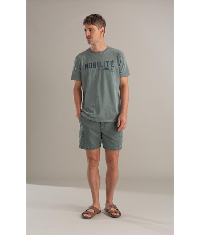 T-Shirt Mobilité Washed Mc Bf Verde Army