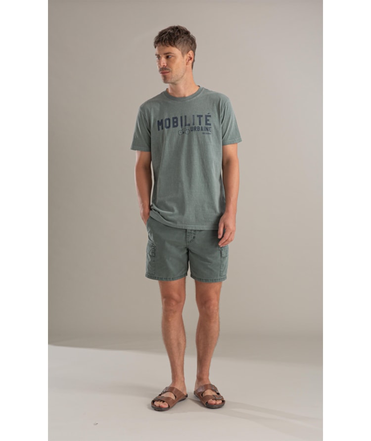 T-Shirt Mobilité Washed Mc Bf Verde Army