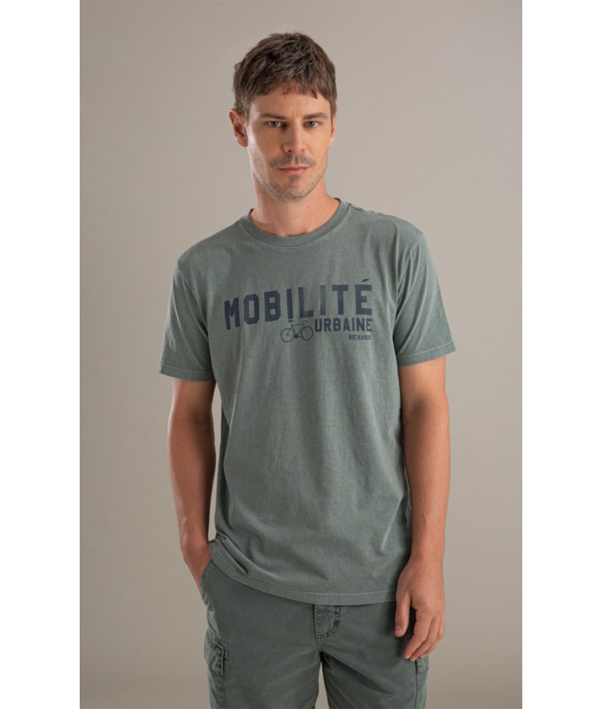 T-Shirt Mobilité Washed Mc Bf Verde Army