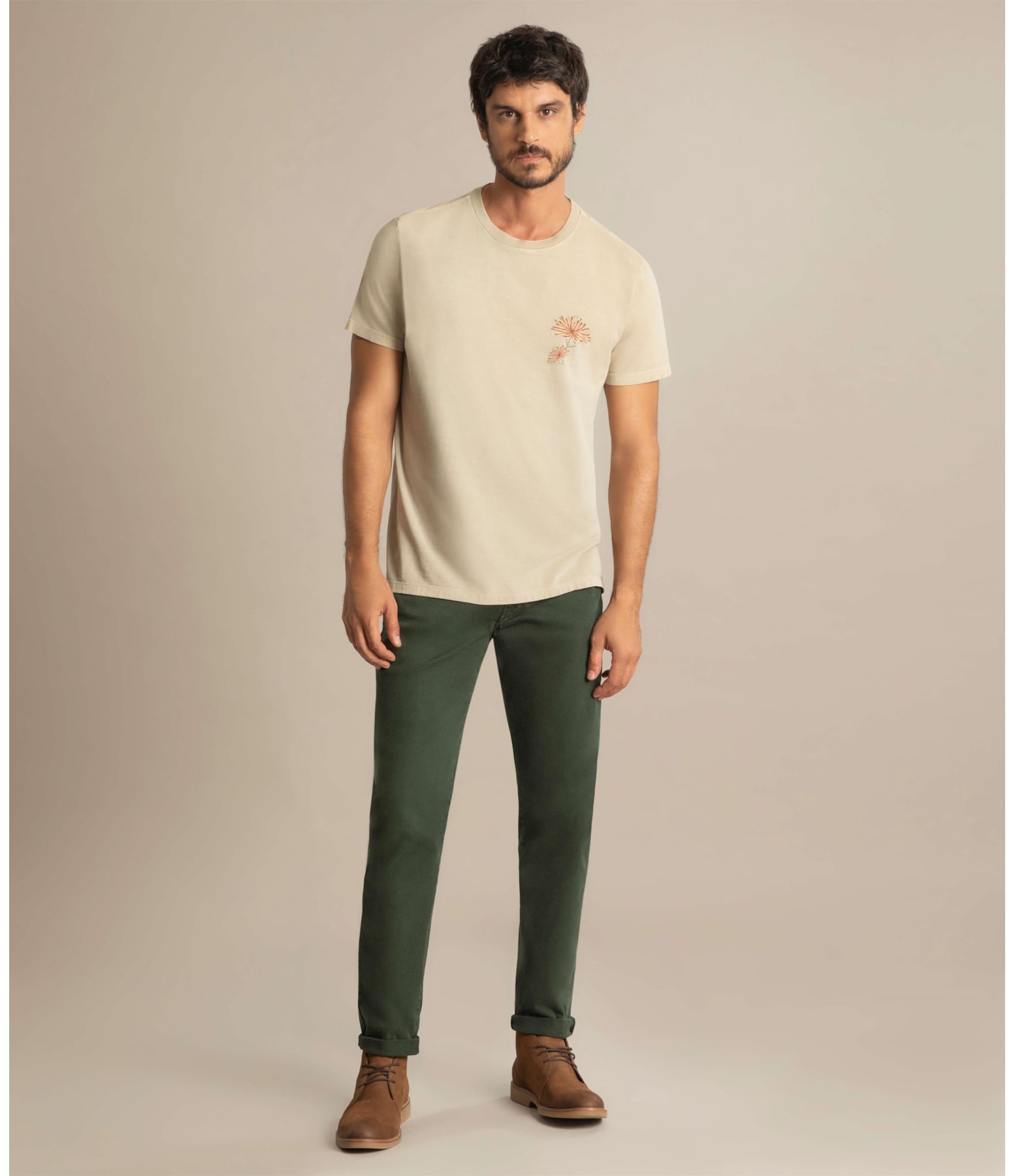 T-Shirt Ombre Crisantemo Peito Prata
