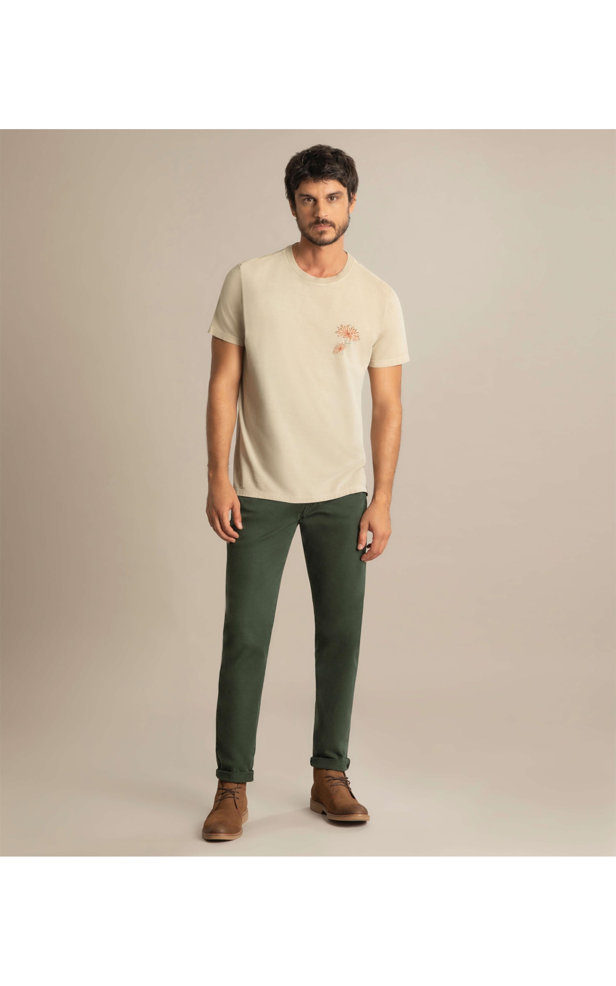 T-Shirt Ombre Crisantemo Peito Prata