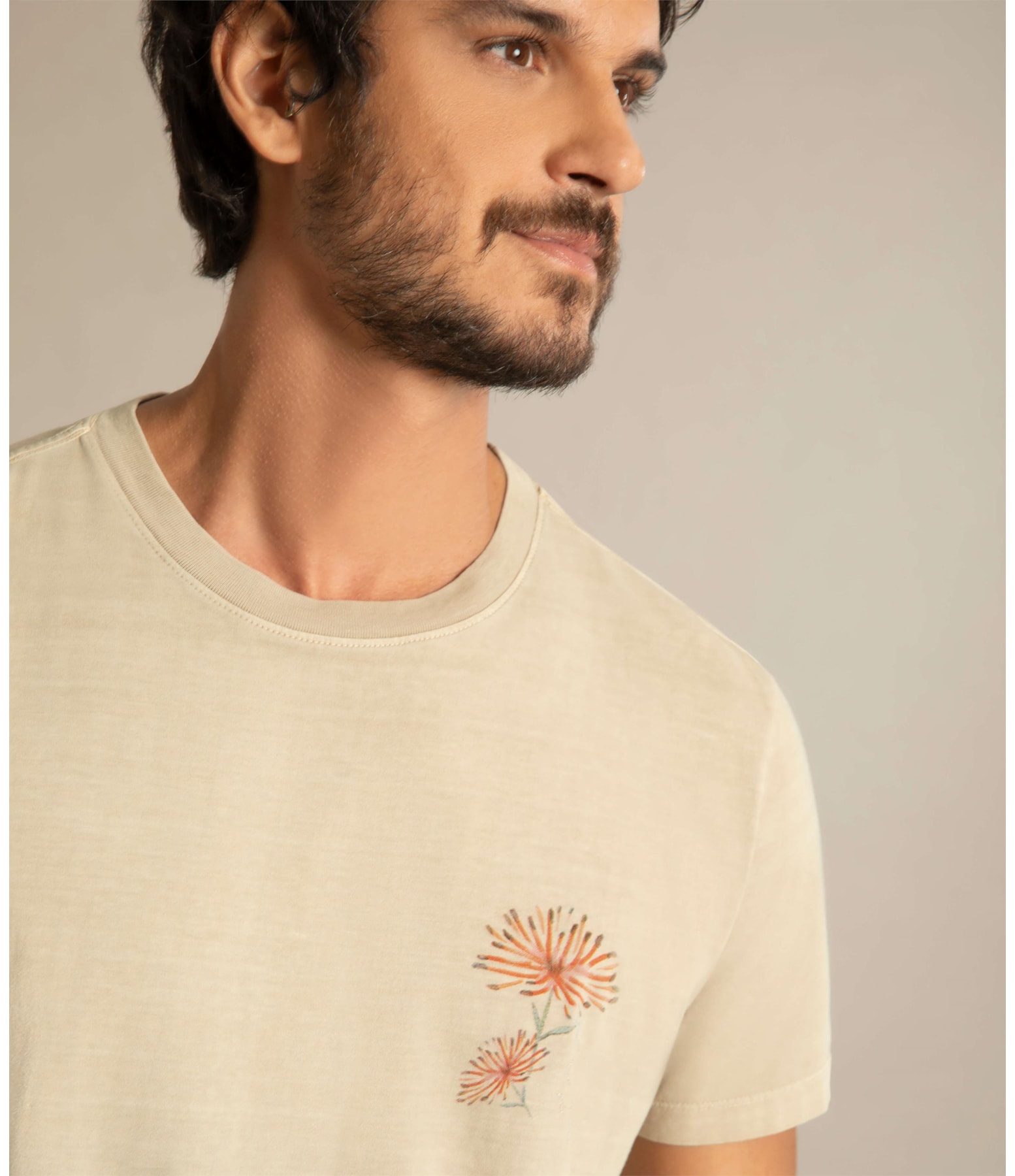 T-Shirt Ombre Crisantemo Peito Prata
