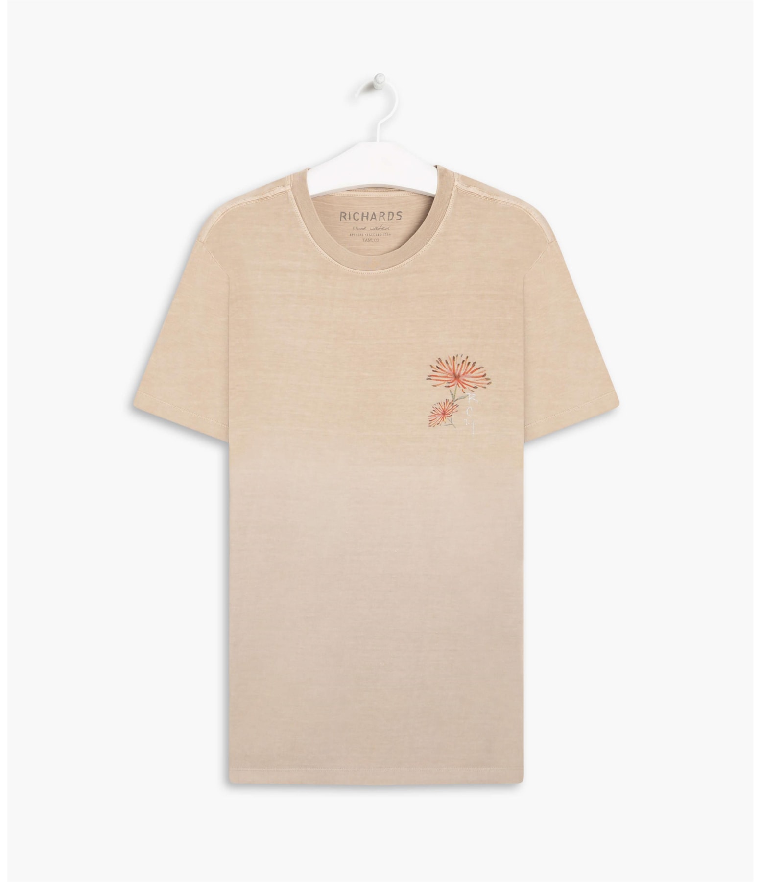 T-Shirt Ombre Crisantemo Peito Prata