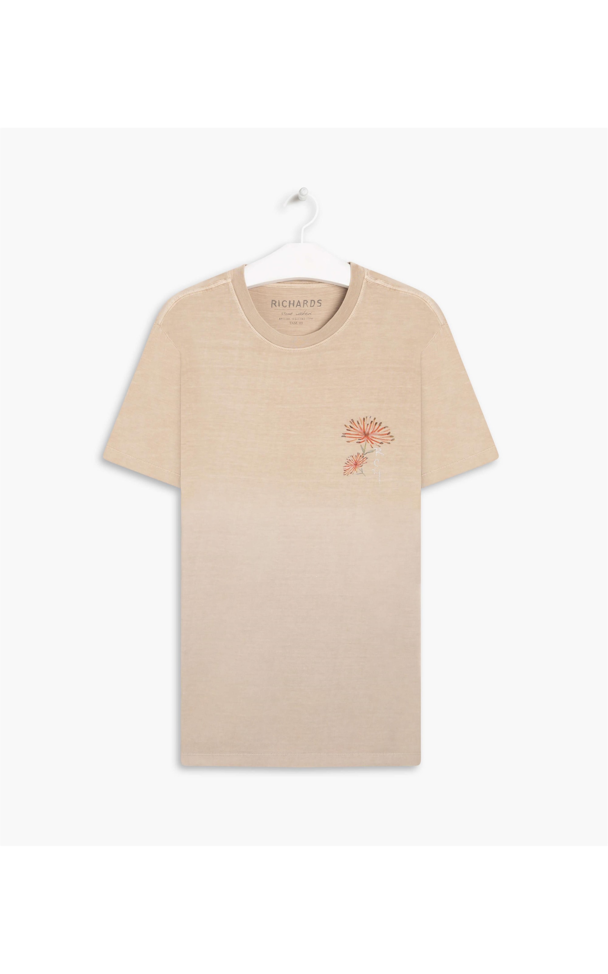 T-Shirt Ombre Crisantemo Peito Prata