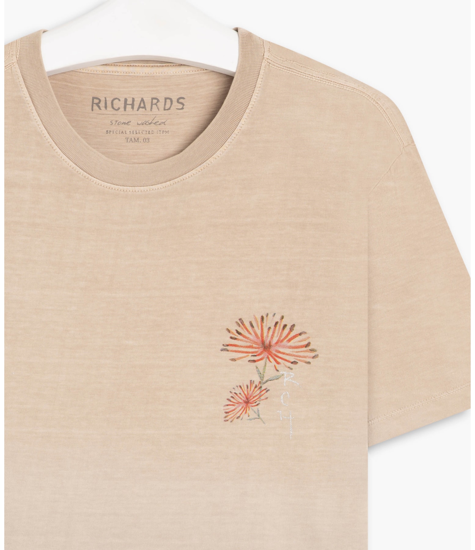 T-Shirt Ombre Crisantemo Peito Prata