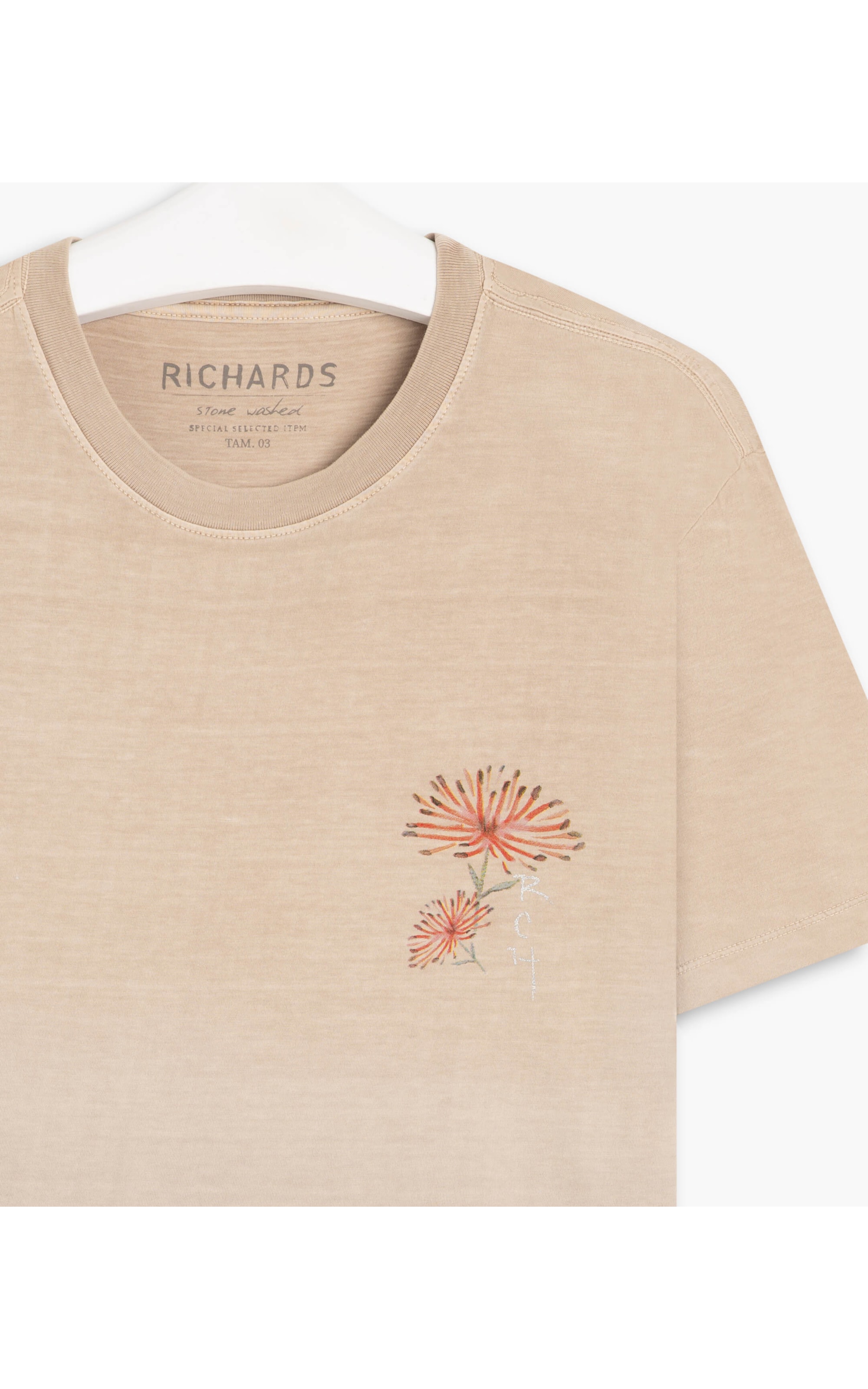 T-Shirt Ombre Crisantemo Peito Prata