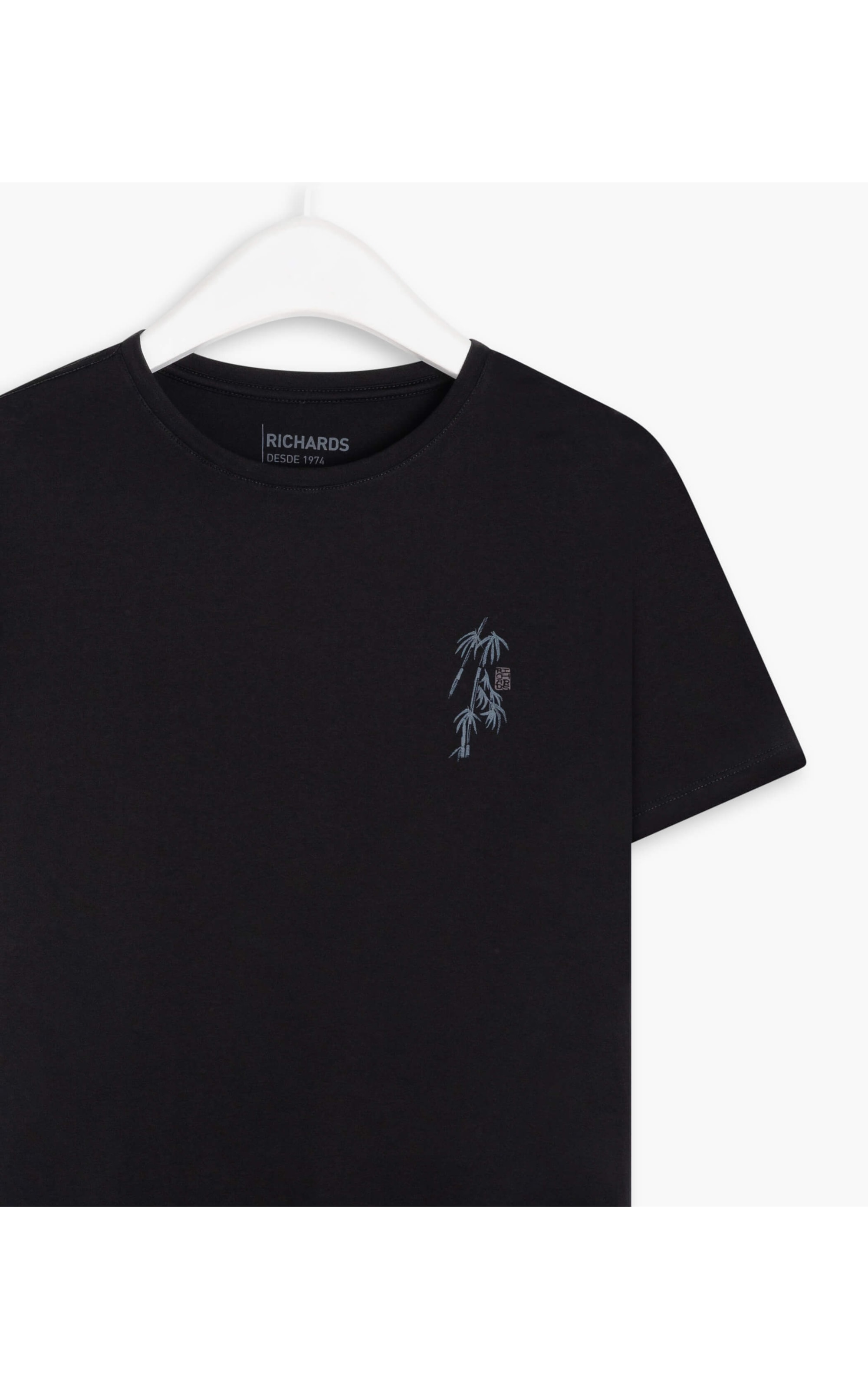 T-Shirt  Pima  Bamboo Peito Mc Preto