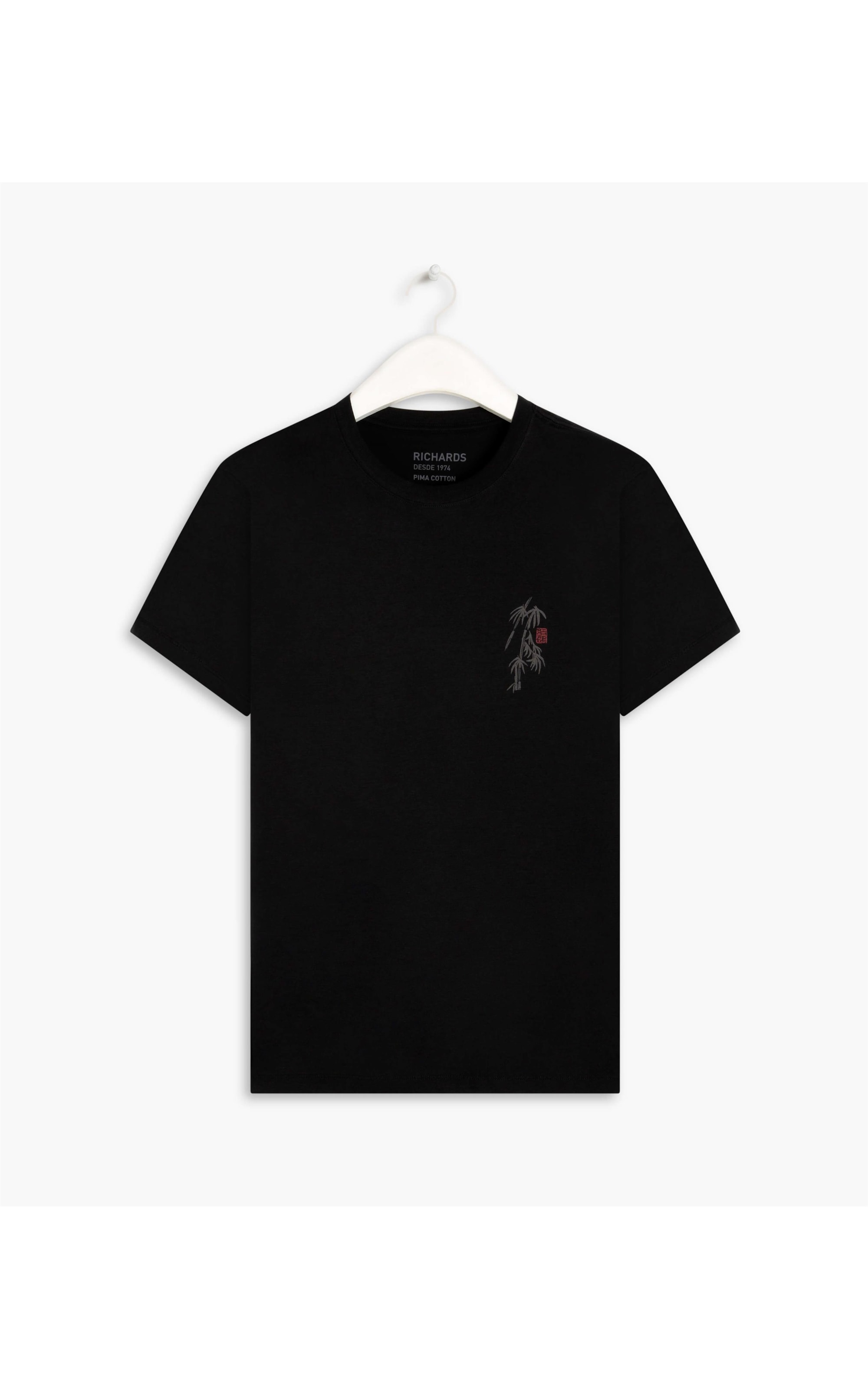 T-Shirt Pima Bamboo Peito Mc Preto