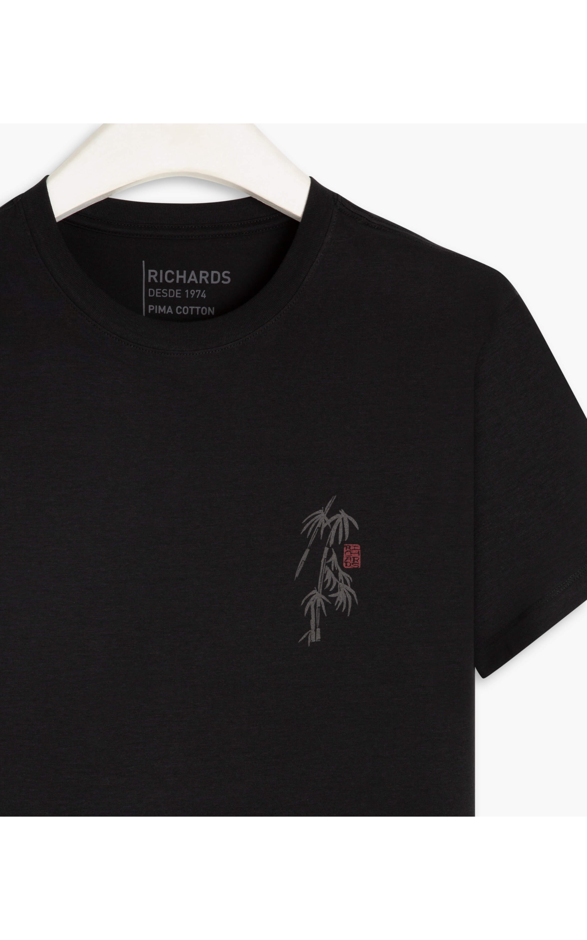 T-Shirt Pima Bamboo Peito Mc Preto
