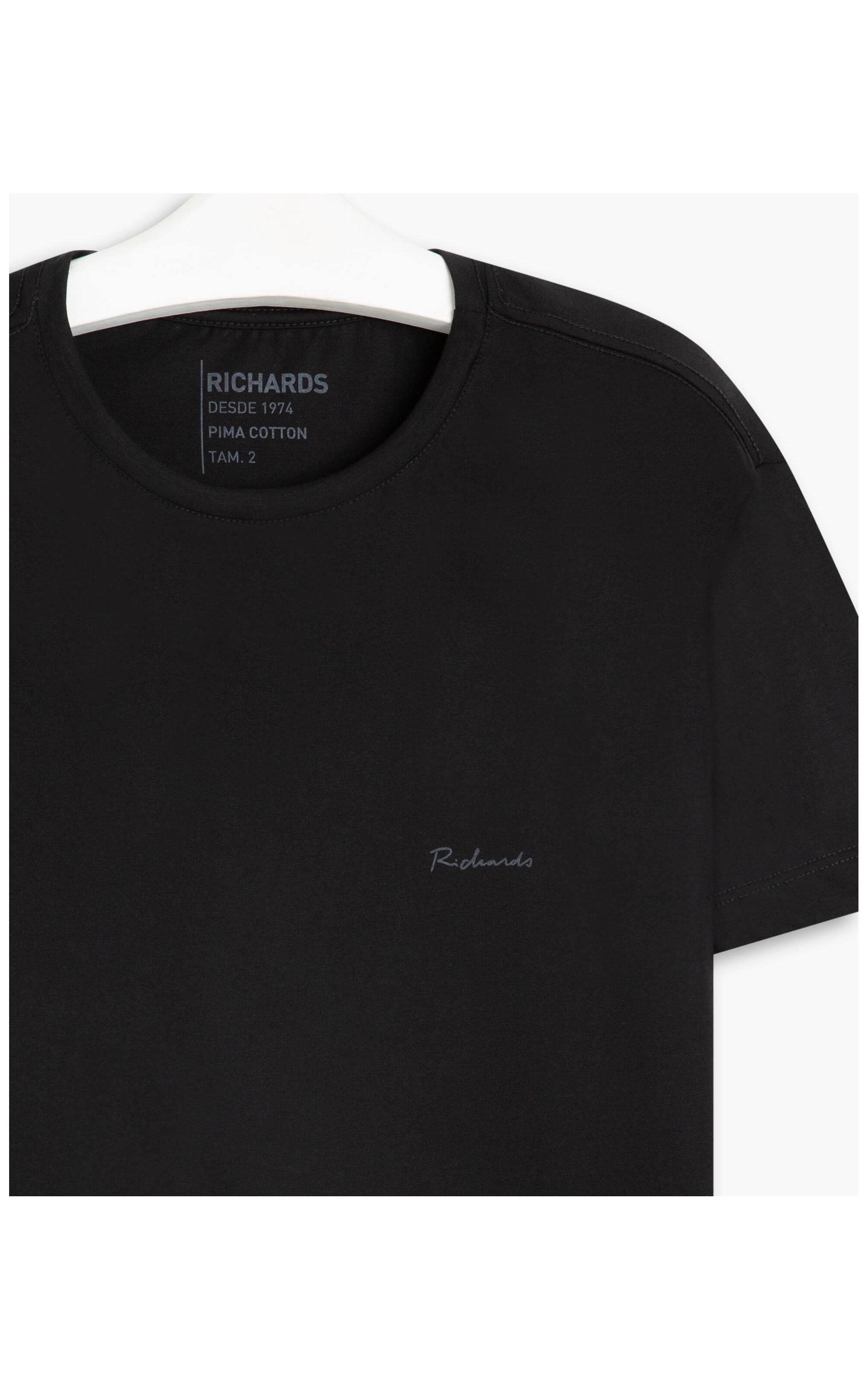 T-Shirt Pima Basic Manuscrito Preto