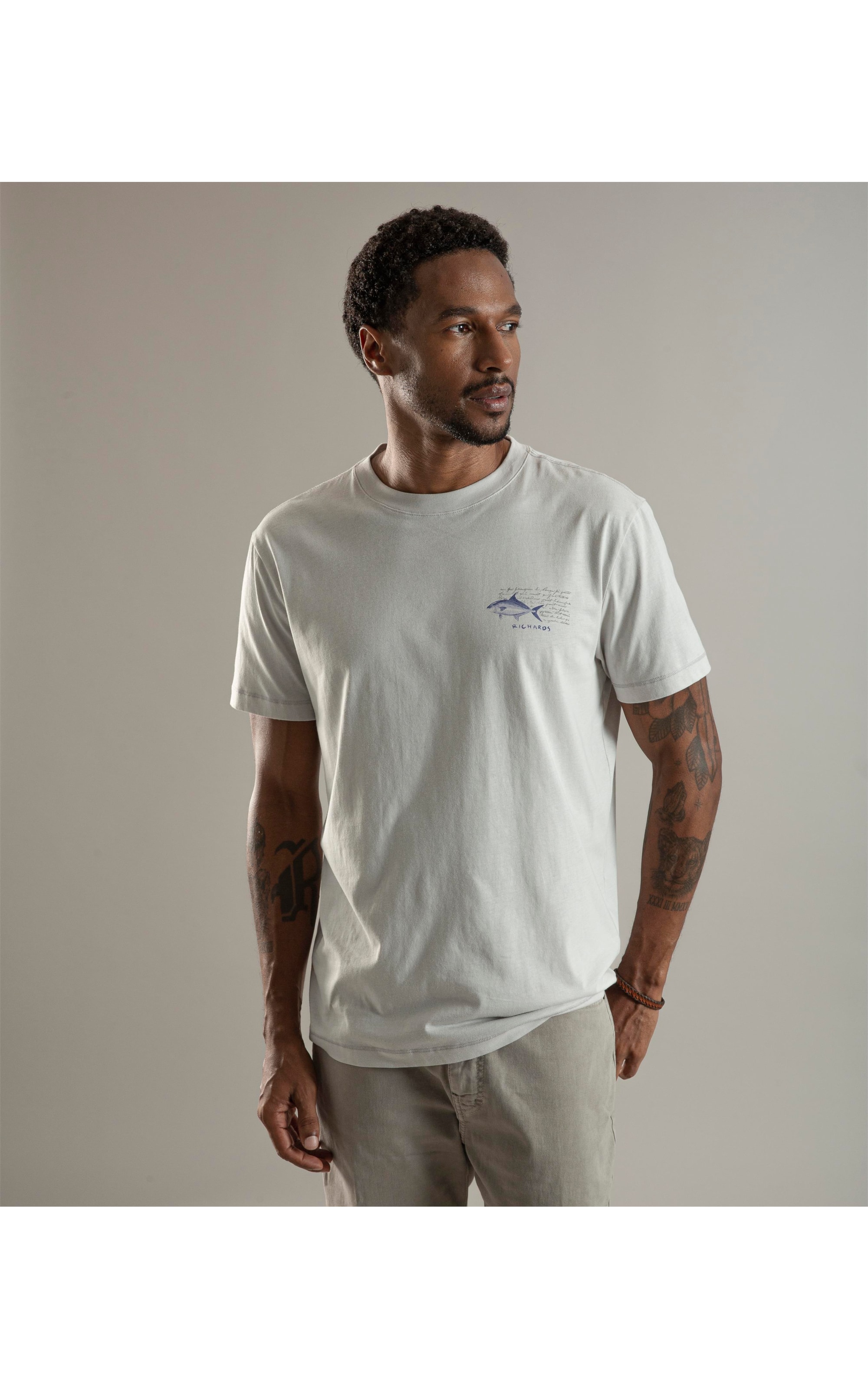 T-Shirt Pima Estampa Vela Prata
