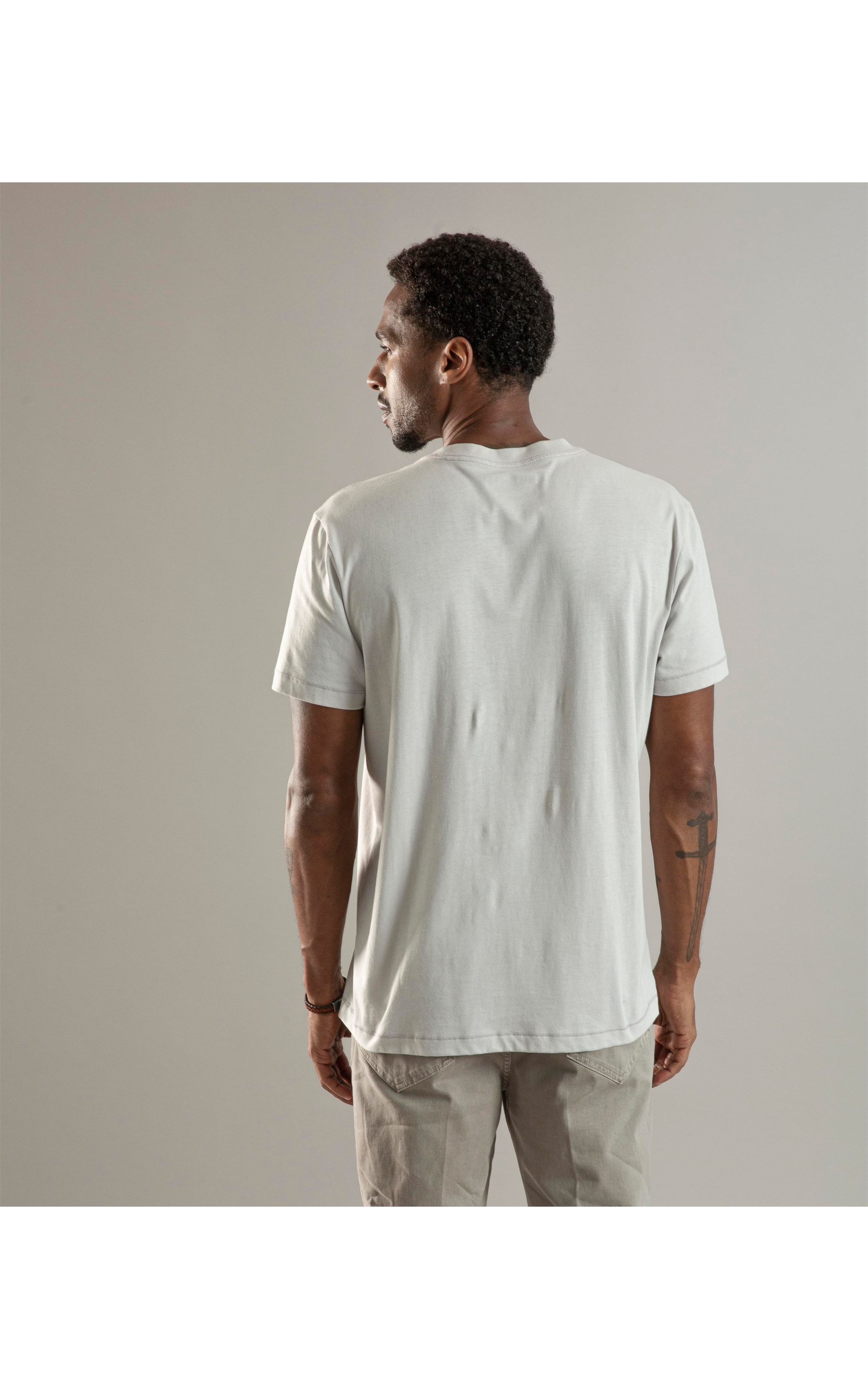 T-Shirt Pima Estampa Vela Prata